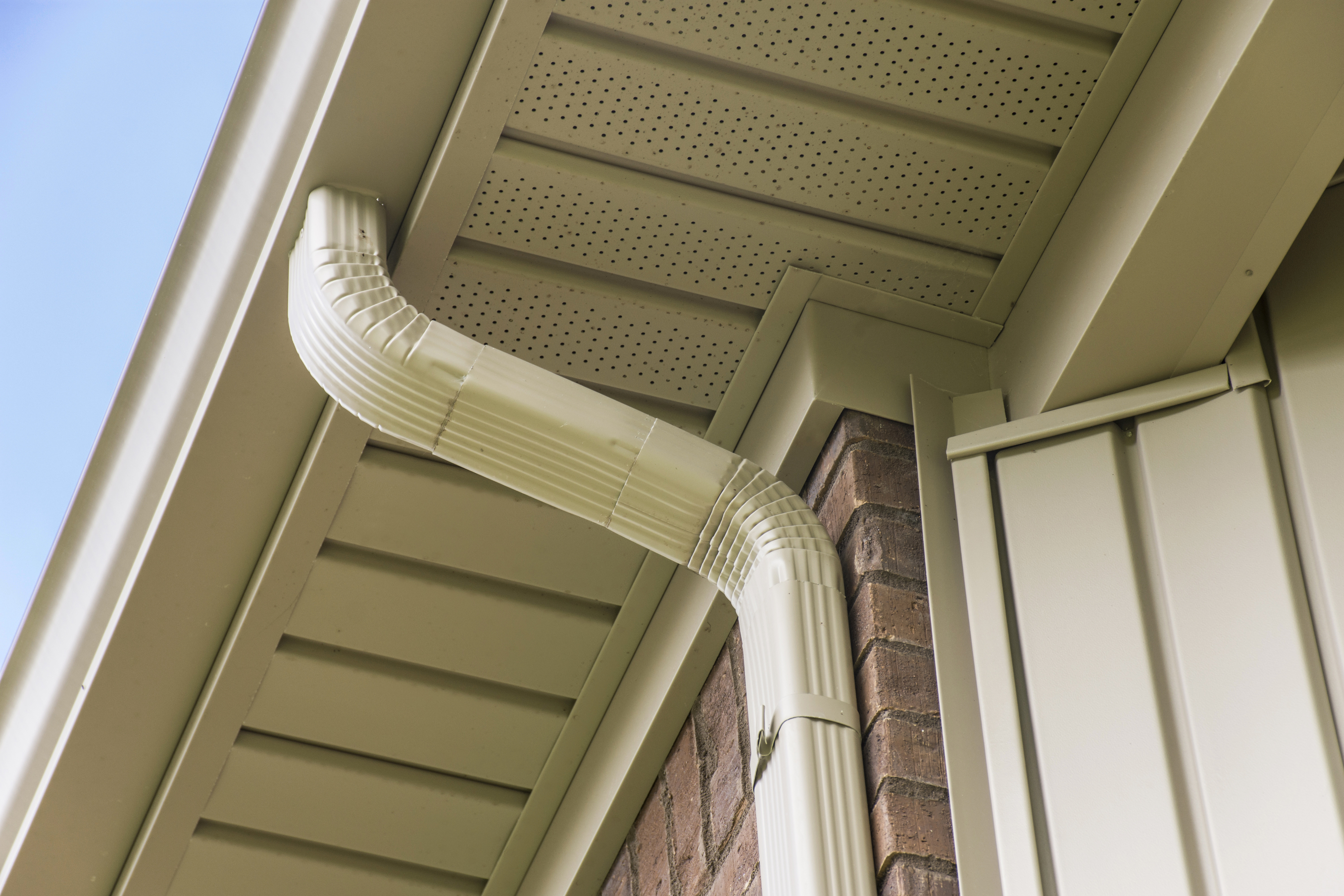 Gutter attached to roof